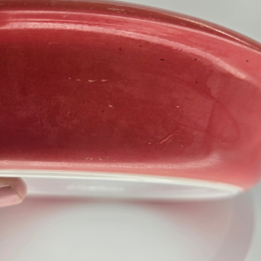 Vintage Pyrex Flamingo Pink Pie Plate 10" Round Milk Glass MCM - Picture 7 of 9